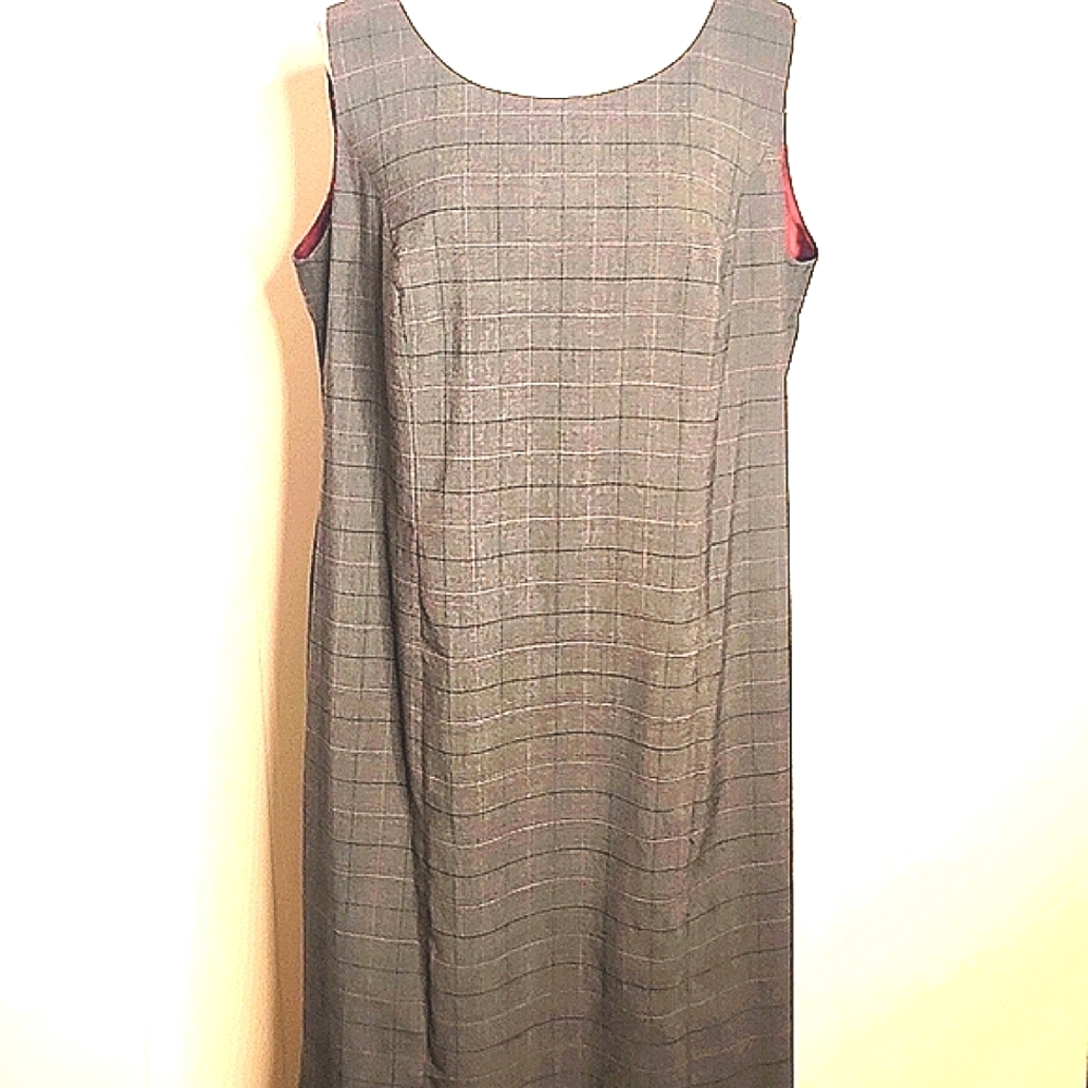 Gray Tartan plaid preppy academia  jumper Vest dress